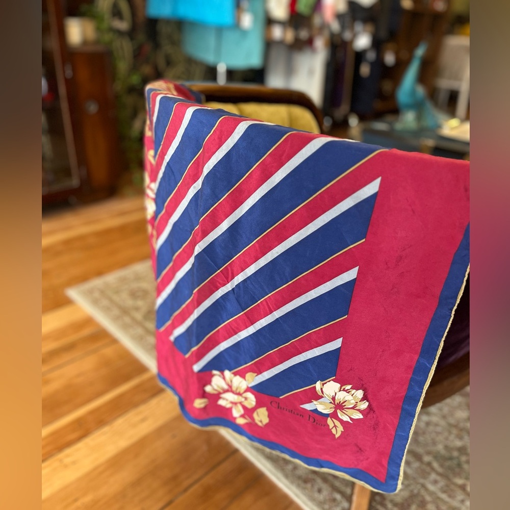Vintage Silk Christian Dior Scarf, as is - Picture 1 of 5